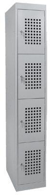 4-х секционный шкаф ШР-41ПС синий с перфорацией